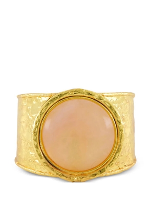 Sylvia Toledano pink-quartz hammered-effect cuff bracelet - Gold