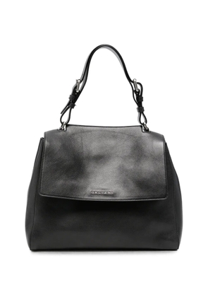 Orciani medium Sveva Soft logo-plaque foldover tote bag - Black