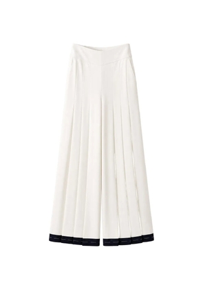 Edward Achour Paris pleated palazzo pants - White