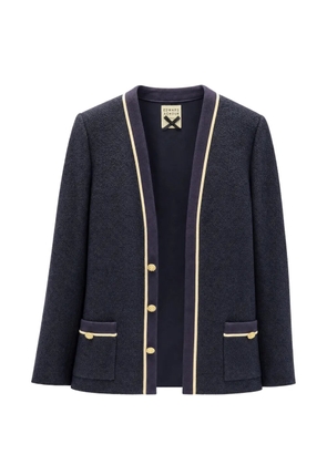 Edward Achour Paris contrast-trim bouclé jacket - Blue