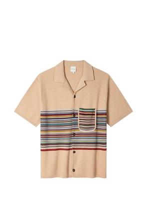 Paul Smith beige organic cotton Signature Stripe knitted shirt - Neutrals