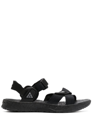 Nike swoosh-logo detail sandals - Black