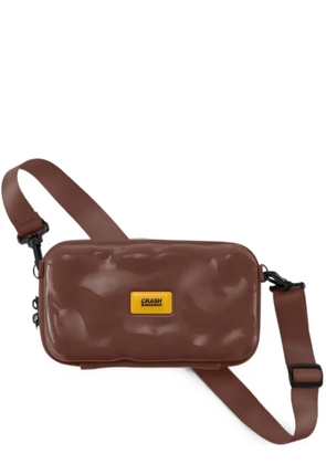Crash Baggage mini Icon dented-effect crossbody bag - Brown