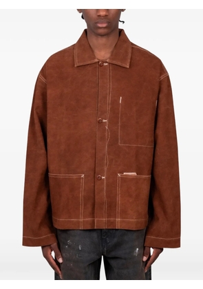 STORY mfg. contrast-stitch jacket - Brown