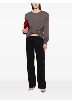 Magda Butrym knot-detail structured-shoulder sweater - Brown