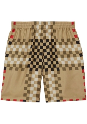 Burberry Pixel Check silk shorts - Neutrals