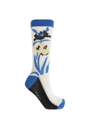 Marni floral-motif socks - Blue