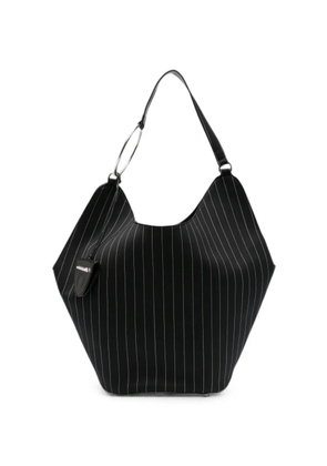 DONDUP pinstripe-pattern ring-handle tote bag - Black