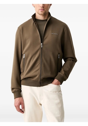 Karl Lagerfeld logo-plaque zip-up sweatshirt - Green