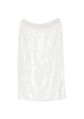 P.A.R.O.S.H. sequin-embellished midi skirt - White