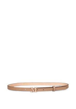 Max Mara leather monogram belt - mud - Neutrals