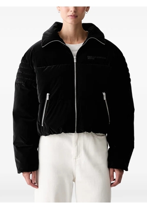 Karl Lagerfeld Jeans velvet-effect puffer jacket - Black