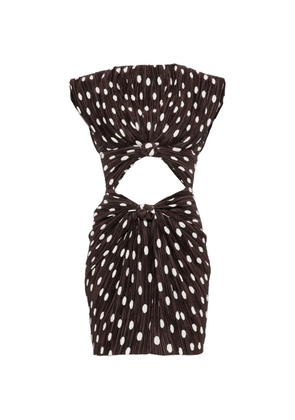Cult Gaia Marilou polka-dot plissé dress - Brown