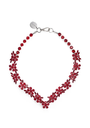 Simone Rocha V-line floral necklace - Red