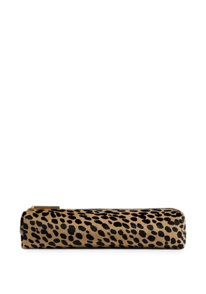 KHAITE Kye pencil case in heyna-print haircalf - Brown