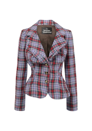 Vivienne Westwood draped check jacket - Purple