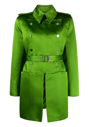 TOM FORD belted double-breasted silk coat - Green