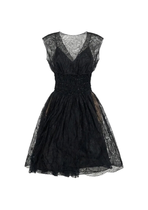 Valentino Garavani lace-overlay sequin-embellished mini dress - Black