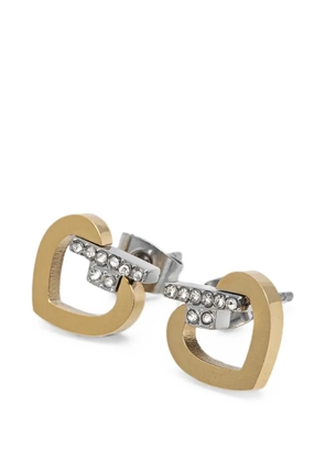 Trussardi crystal-embellished heart earrings - Gold