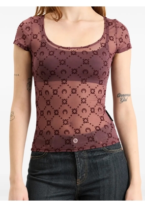 Marine Serre Moonogram mesh flock T-shirt - Purple