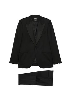 Zegna peak-lapel wool suit - Black