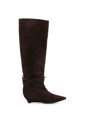 ODISSI lace-up wedge-heel boots - Brown