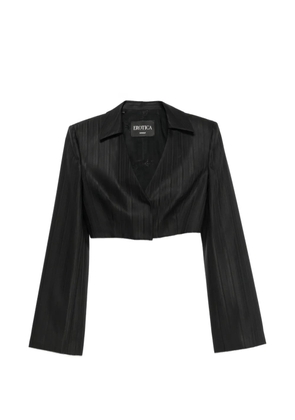 DONDUP pinstripe-pattern cropped blazer - Black