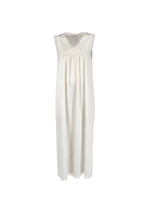 Christian Dior Pre-Owned lace-trim sleeveless dress - White
