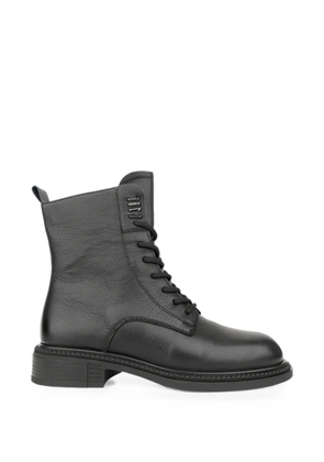 LINDA BAUMANN lace-up leather ankle boots - Black