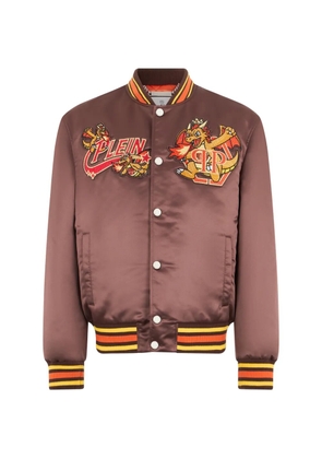 Philipp Plein Plein Dragon Stones satin bomber jacket - Brown
