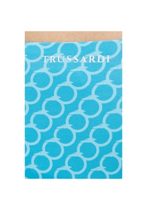Trussardi monogram-print ring-detail bikini bottoms - Blue