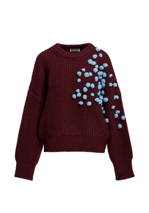 Essentiel Antwerp pompon-embellished ribbed-knit jumper - Red
