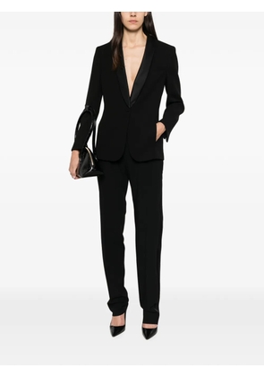 Giorgio Armani satin-trim pleated trousers - Black