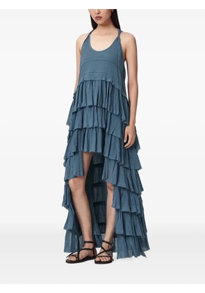 AllSaints maxi ruffled tiered-skirt dress - Blue