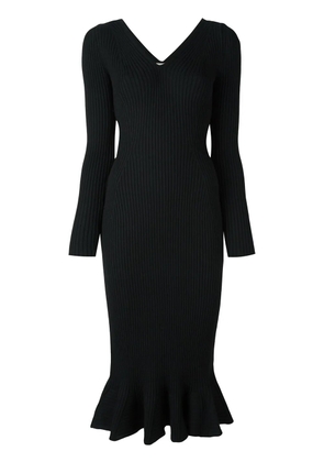 Lanvin ribbed knit frill dress - Black