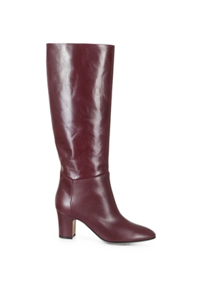 Alberta Ferretti polished-finish knee-high block-heeled boots - Red