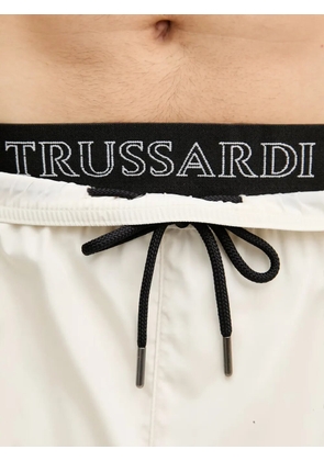 Trussardi logo-print drawstring swim shorts - Neutrals