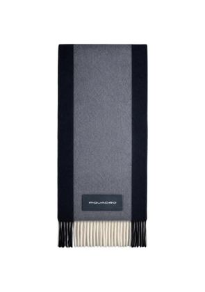 PIQUADRO colour-block fringed scarf - Grey