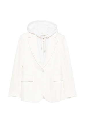 Eleventy hooded single-breasted blazer - White