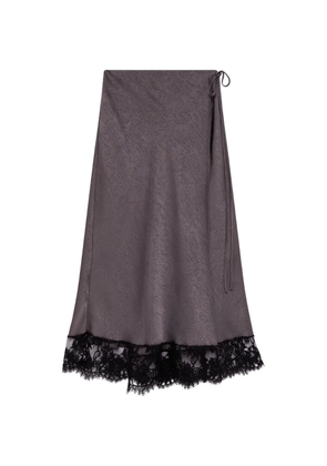 MSGM lace-trim wrap midi skirt - Grey
