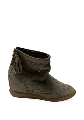 Isabel Marant Vintage Beslay perforated suede ankle boots - Grey