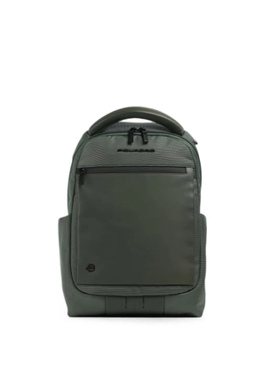 PIQUADRO logo-plaque panelled backpack - Green