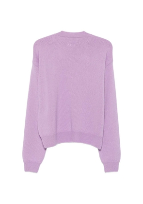 MSGM logo-embroidered crew-neck sweater - Purple