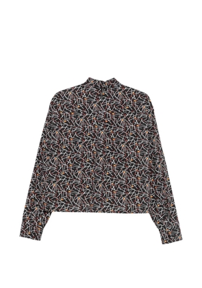 MSGM matchstick-print cropped shirt - Black