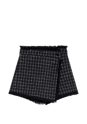 MSGM tweed frayed-edge shorts - Black