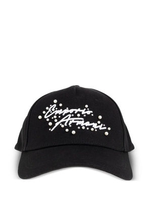 Emporio Armani beaded script baseball cap - Black