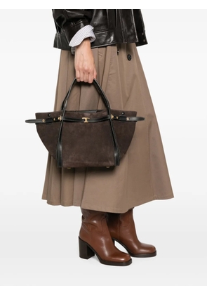 Tod's T Timeless suede tote bag - Brown