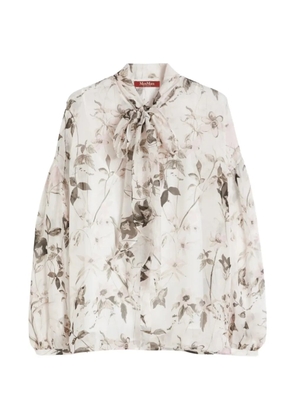 Max Mara blouse in printed chiffon - white