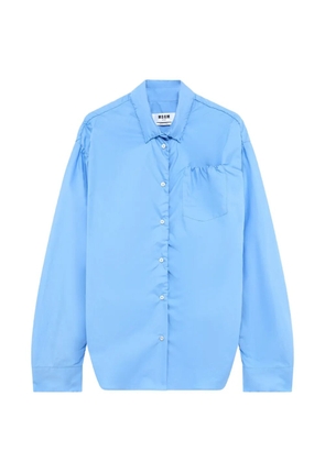 MSGM ruched chest-pocket shirt - Blue