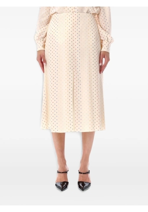 Valentino Garavani midi star-print vLogo skirt - Neutrals